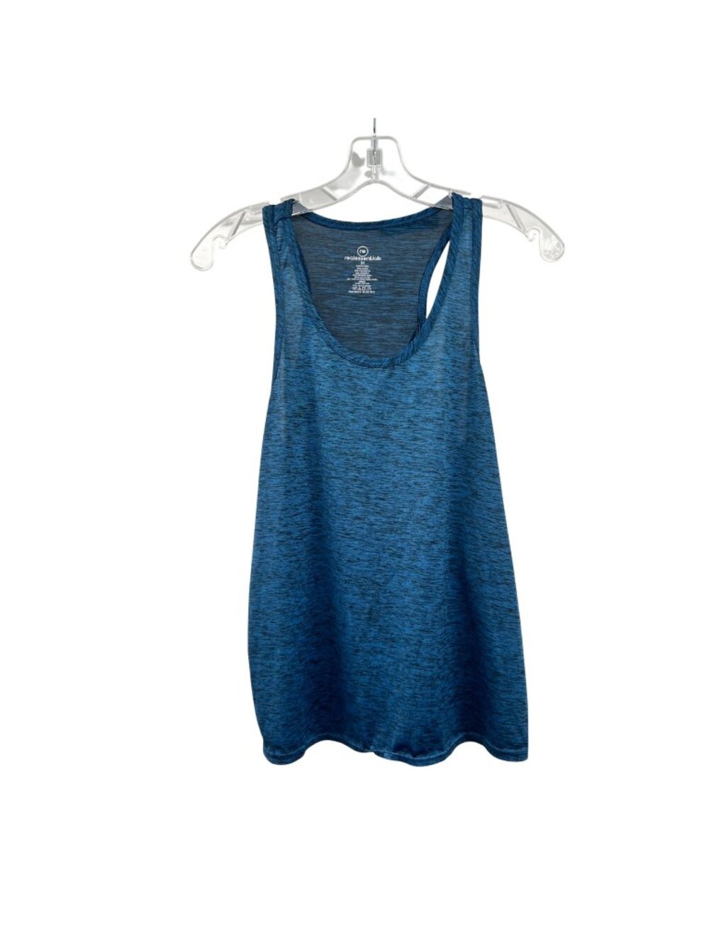 Real Essentials Womens Active Tank Top Blue/Black Spacedye Size Medium